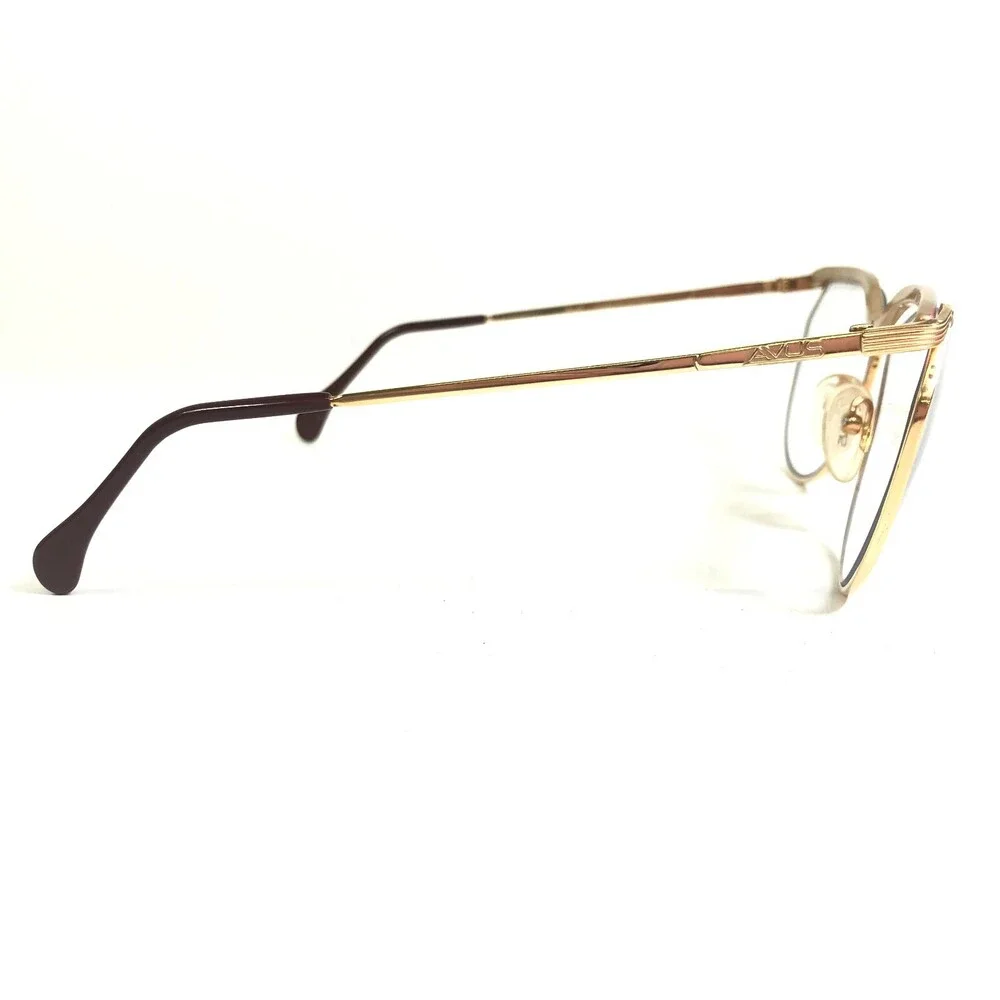 Vintage AVOS Eyeglasses Frames Gold Pink Blue Green Round Full Rim 56-17-130